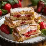 fried strawberry cheesecake sandwiches - featured image