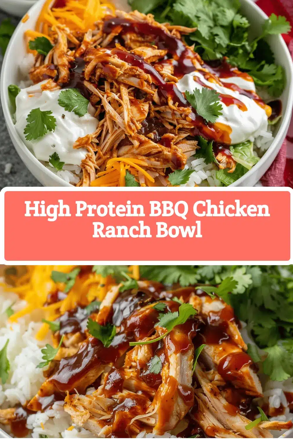 High Protein BBQ Chicken Ranch Bowl recipe