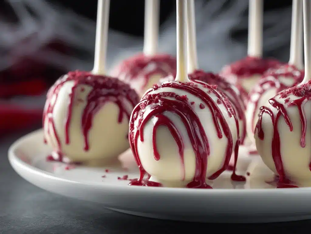 Bloody Red Velvet Cake Pops - featured image