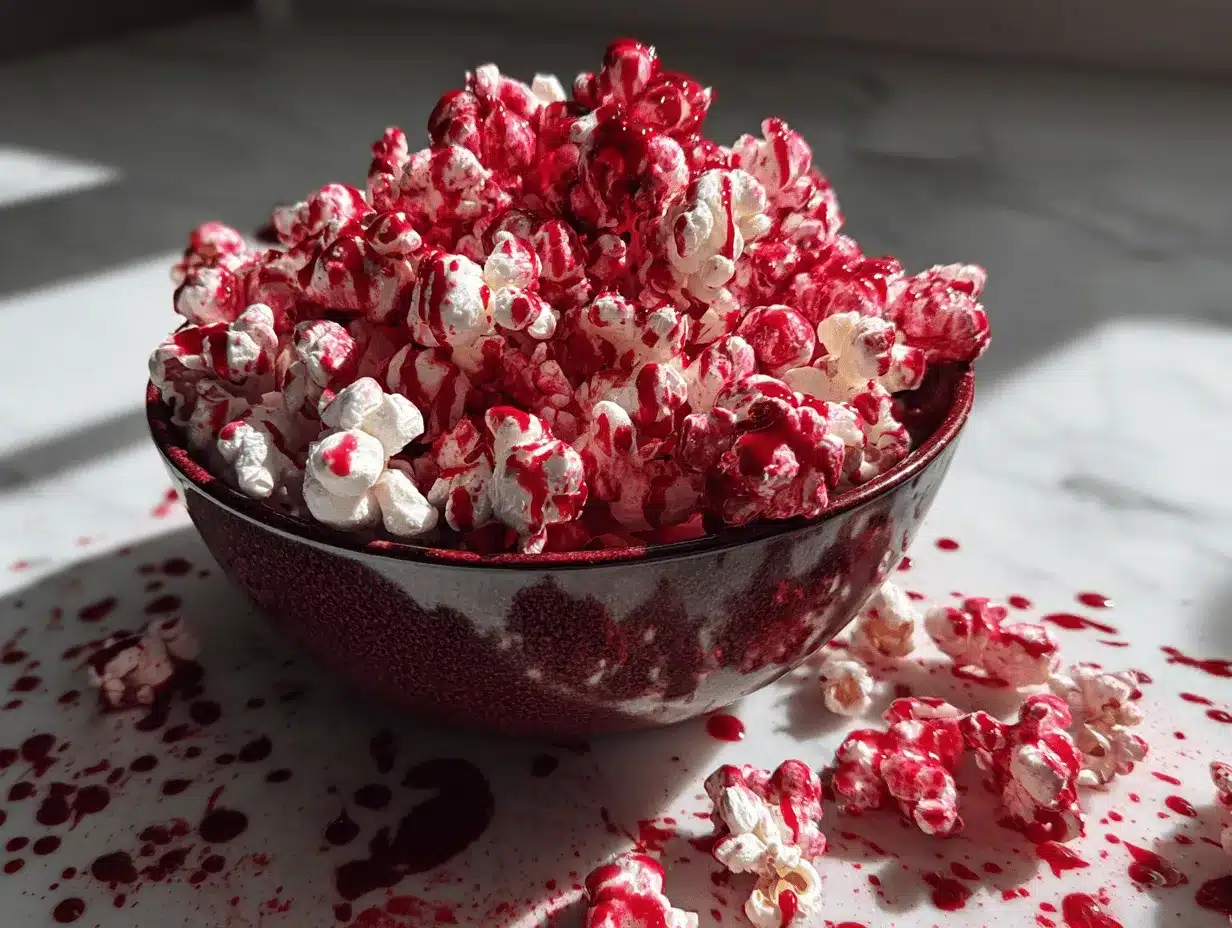 bloody red velvet popcorn preparation steps
