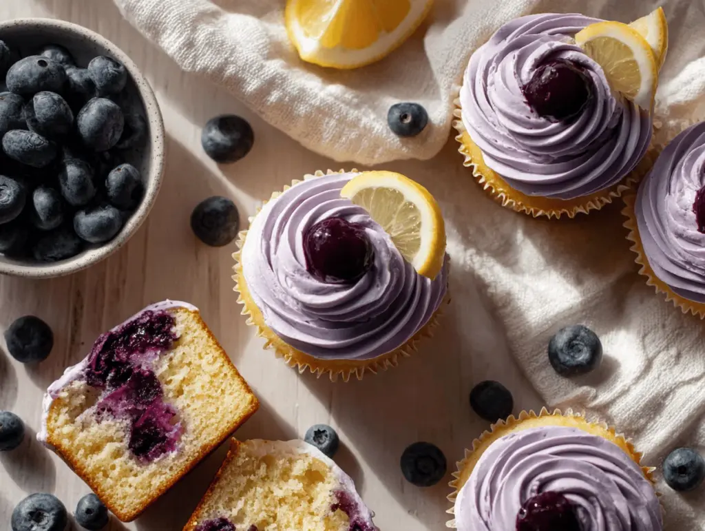 blueberry lemon cupcakes - featured image