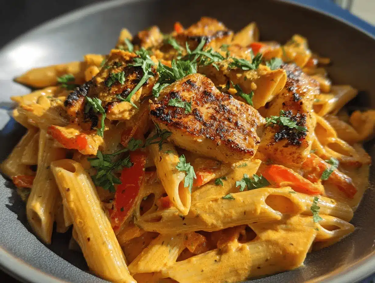 creamy Cajun chicken pasta preparation steps