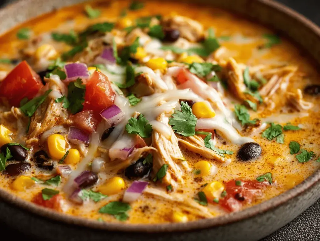 creamy chicken taco soup - featured image