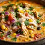 creamy chicken taco soup - featured image
