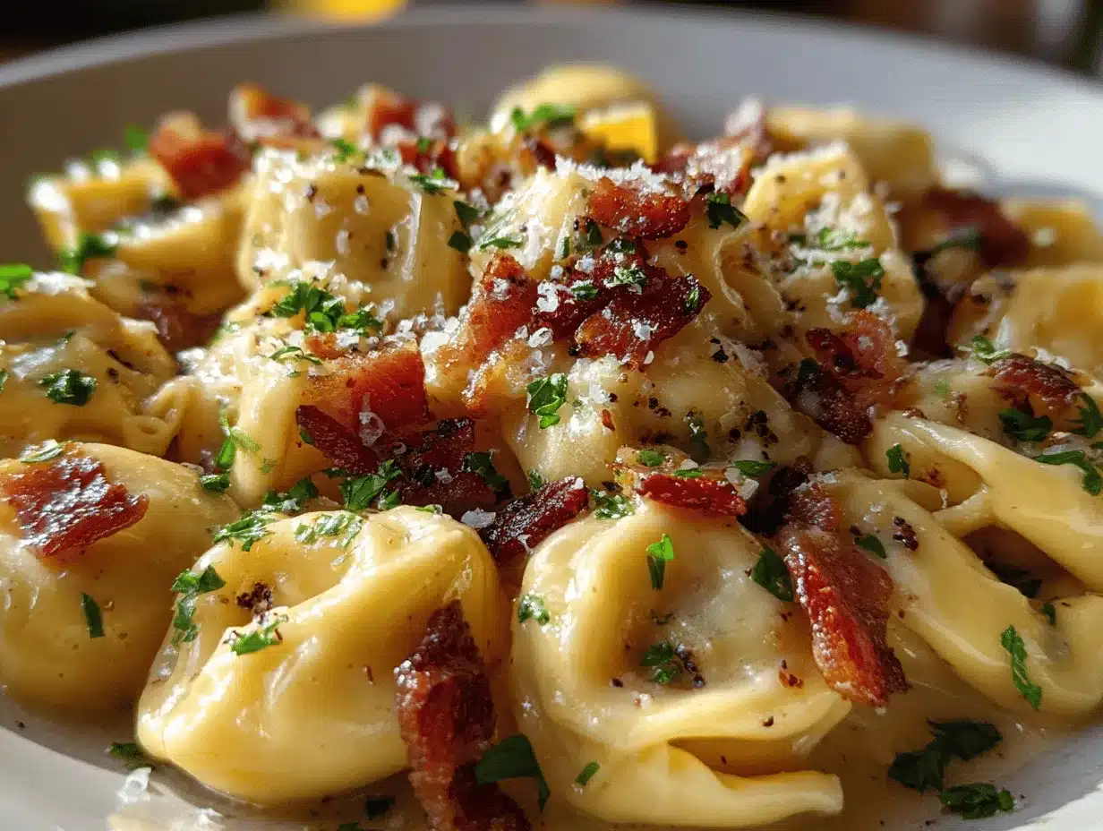 creamy tortellini carbonara preparation steps