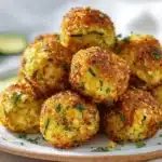 crispy garlic zucchini balls - featured image