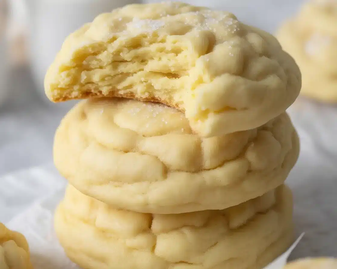 Delicious soft sugar cookies topped with frosting and sprinkles.
