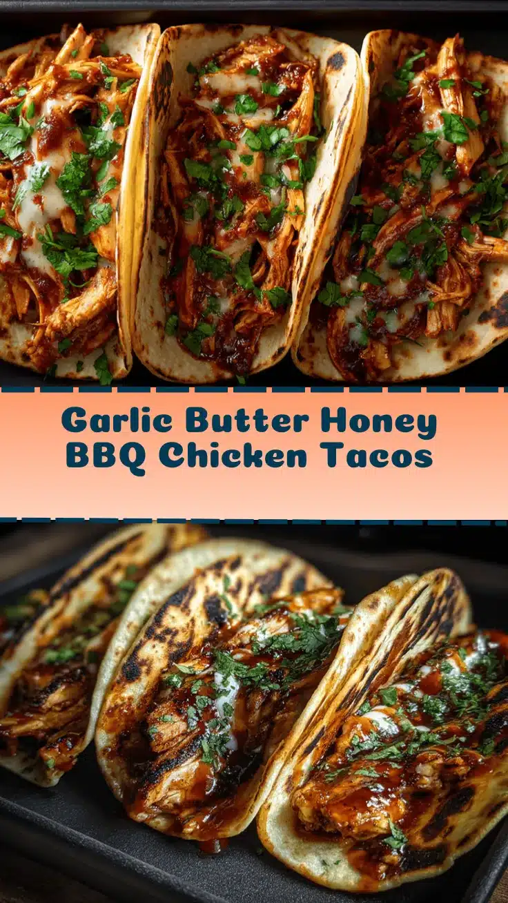garlic butter honey BBQ chicken tacos recipe