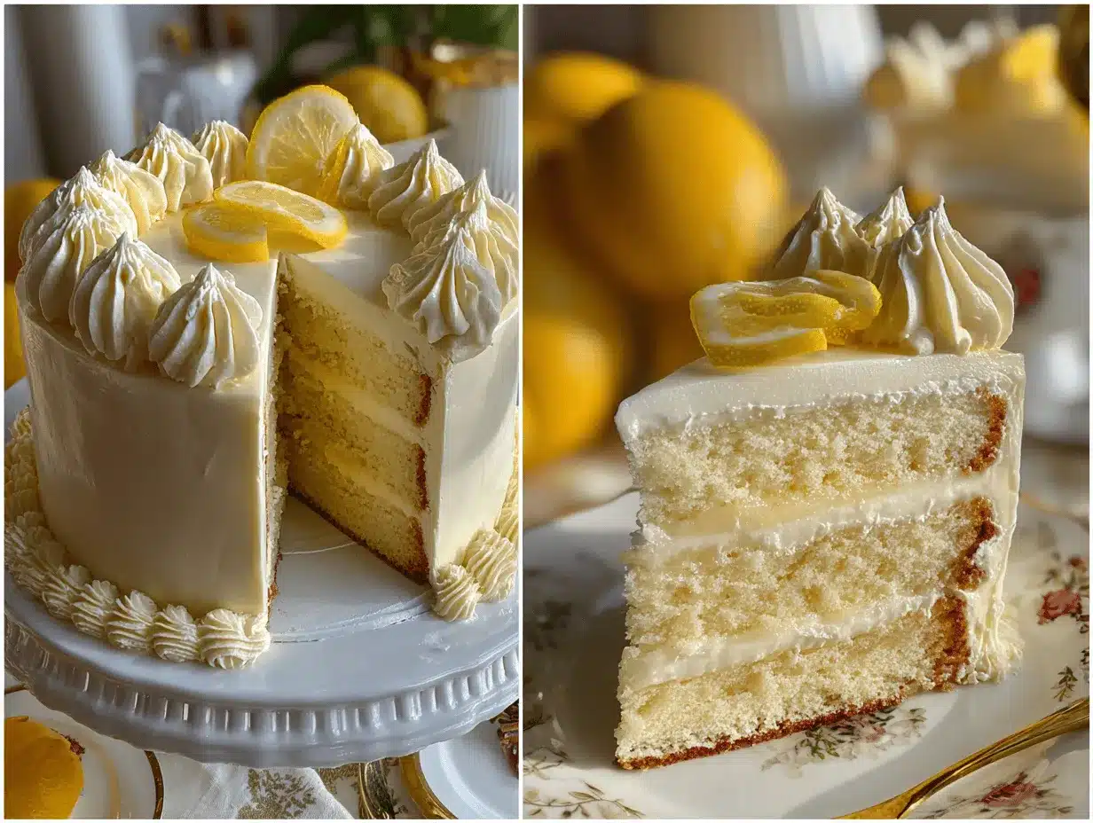 Italian lemon cream cake preparation steps