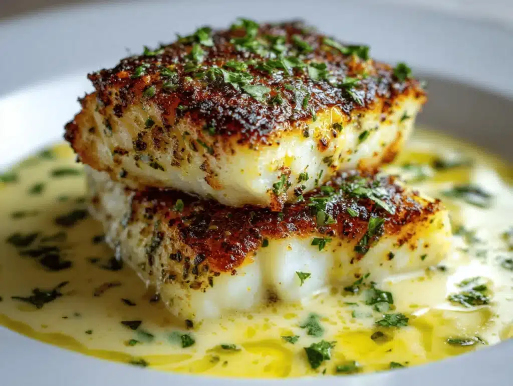 lemon garlic butter cod - featured image