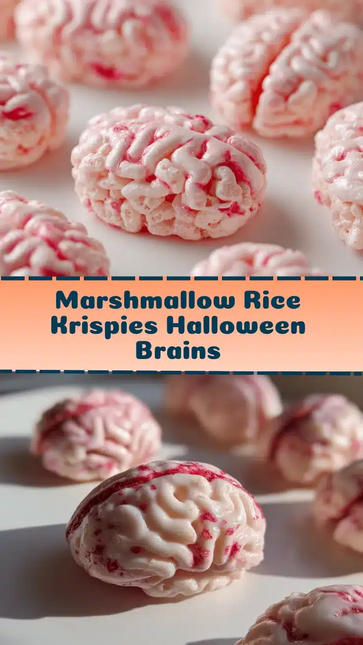 Marshmallow Rice Krispies Halloween Brains recipe
