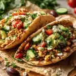 Mediterranean ground chicken pitas - featured image