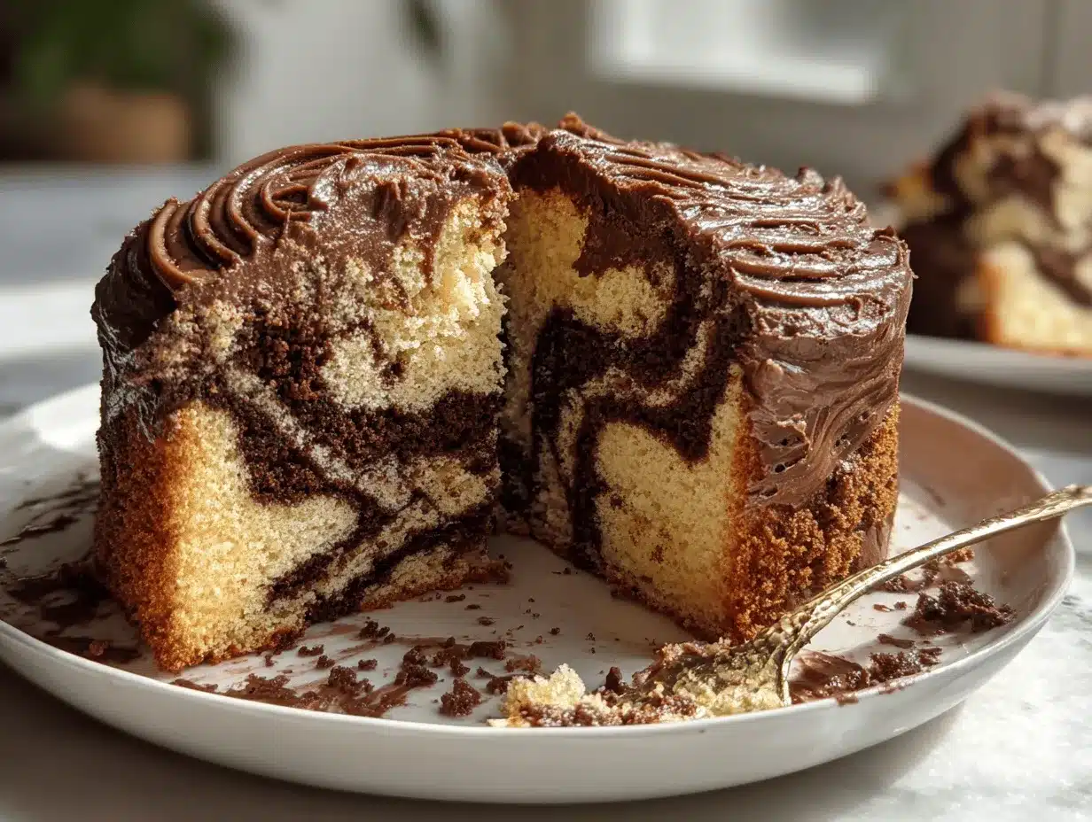 moist marble round cake preparation steps