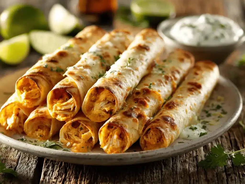 oven baked chicken taquitos - featured image