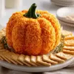 pumpkin shaped cheese ball - featured image
