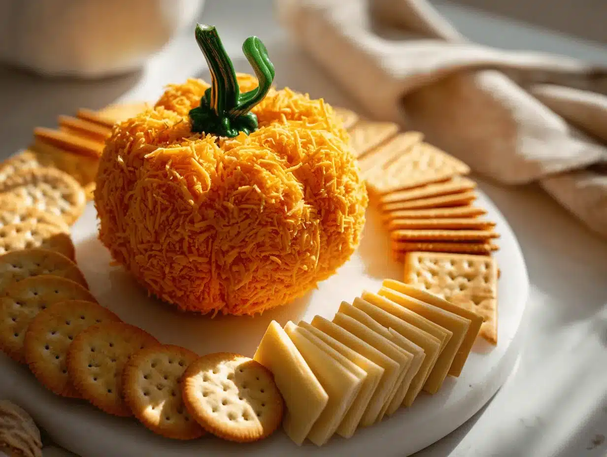 pumpkin shaped cheese ball preparation steps