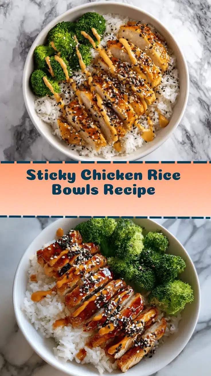 sticky chicken rice bowls recipe