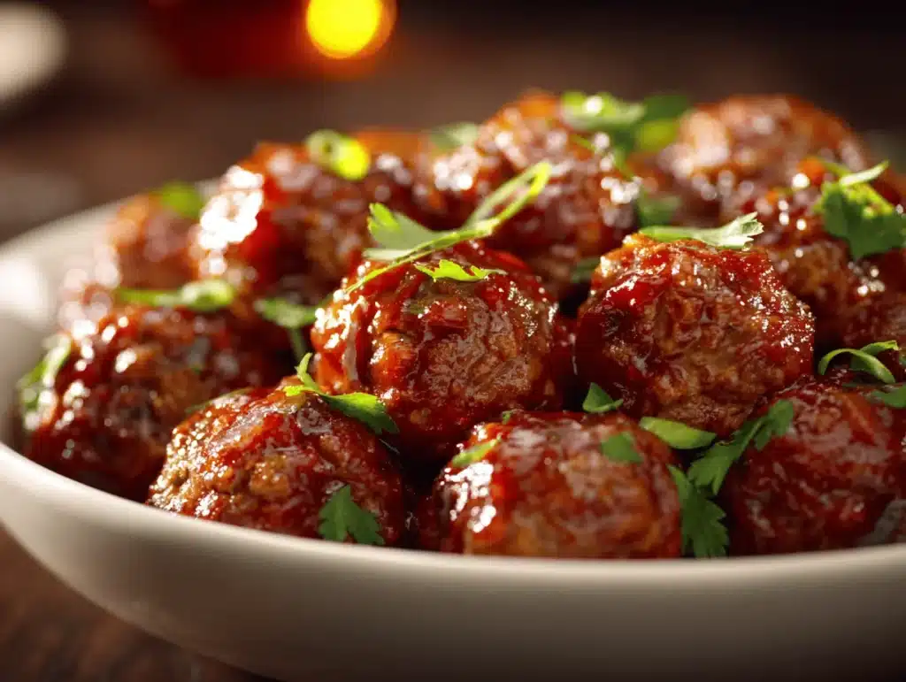sweet chili meatballs crockpot - featured image