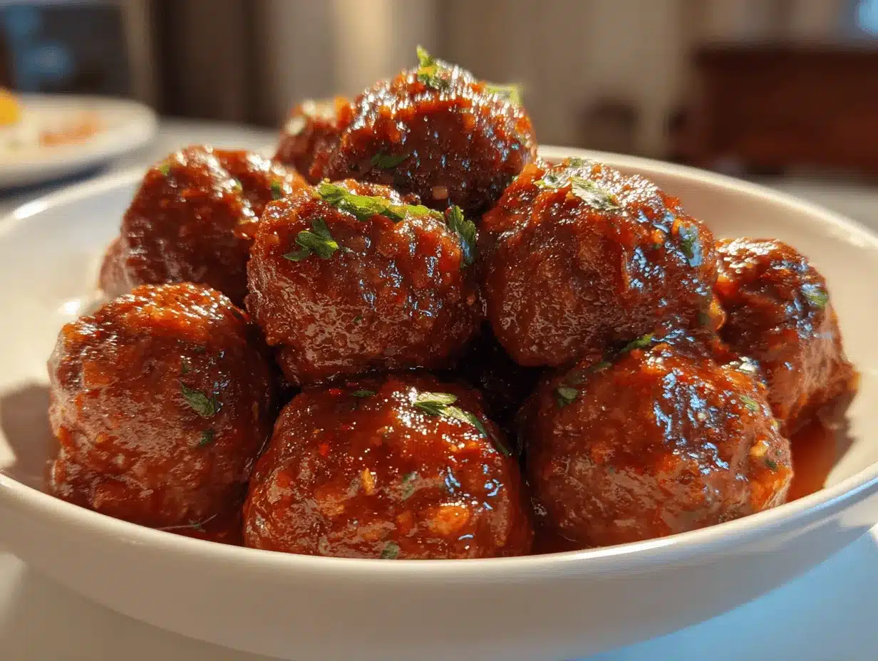 sweet chili meatballs crockpot preparation steps