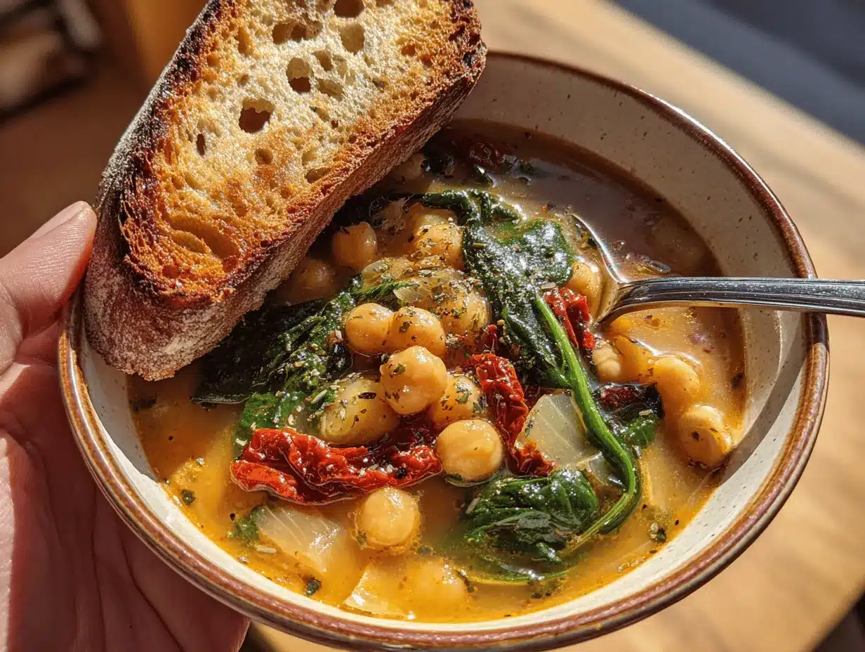 Tuscan chickpea soup preparation steps