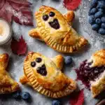 vegan blueberry ghost hand pies - featured image