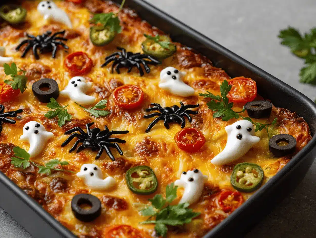 Halloween casserole preparation steps