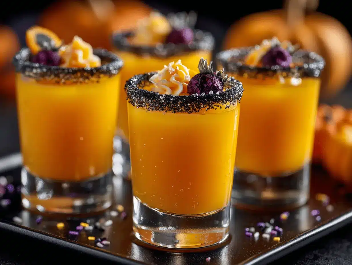 Halloween orange shots preparation steps